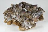 Calcite Crystal Cluster with Purple Fluorite (New Find) - China #177666-1